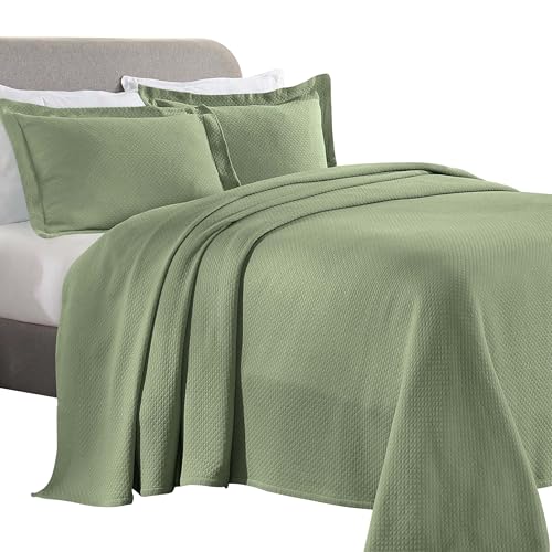 Superior Übergroßes Premium-Tagesdecken-Set, Diamant-Solitär-Jacquard-Design, weich, atmungsaktiv, für alle Jahreszeiten, passende Kissenbezüge, leichte und gemütliche Bettwäsche, Kingsize, Salbei Superior Übergroßes Premium-Tagesdecken-Set, Diamant-Solitär-Jacquard-Design, weich, atmungsaktiv, für alle Jahreszeiten, passende Kissenbezüge, leichte und gemütliche Bettwäsche, Kingsize, Salbei von Superior