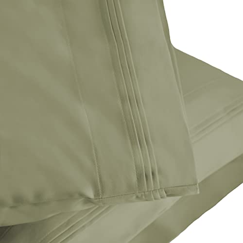 Superior - Einlagiges,2-teiliges Kopfkissenbezugsset aus Premium-Baumwolle, 51 x 102 cm, Fadenzahl 1.000, einheitlich graugrün Superior - Einlagiges,2-teiliges Kopfkissenbezugsset aus Premium-Baumwolle, 51 x 102 cm, Fadenzahl 1.000, einheitlich graugrün von Superior