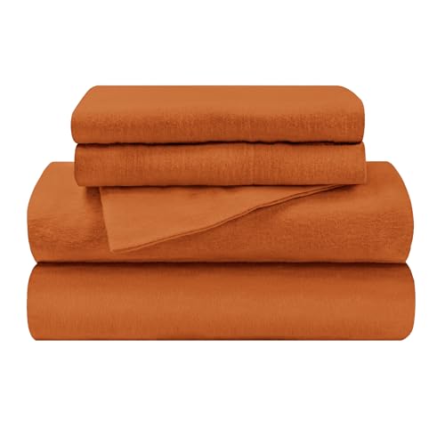 Superior Flanell-Bettlaken-Set, Queen-Size-Bett, Kürbis Superior Flanell-Bettlaken-Set, Queen-Size-Bett, Kürbis von Superior