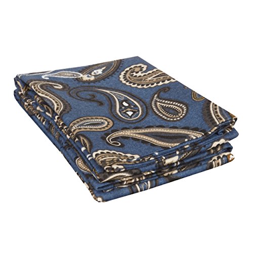 Superior - Flanell-Kopfkissenbezugsset, 51 x 76 cm, Baumwolle, marineblaues Paisleymuster Superior - Flanell-Kopfkissenbezugsset, 51 x 76 cm, Baumwolle, marineblaues Paisleymuster von Superior