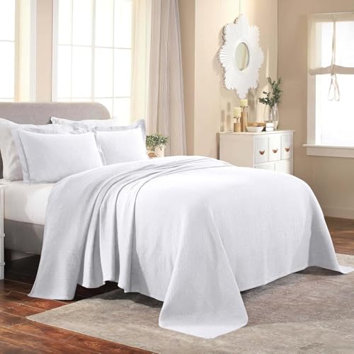Superior Tagesdecke, Baumwolle, Weiß, Queen-Size-Bett Superior Tagesdecke, Baumwolle, Weiß, Queen-Size-Bett von Superior