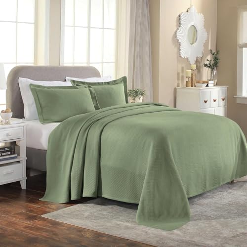 Superior Übergroßes Premium-Tagesdecken-Set, Diamant-Solitär-Jacquard-Design, weich, atmungsaktiv, für alle Jahreszeiten, passende Kissenbezüge, leichte und gemütliche Bettwäsche, Queensize, Salbei Superior Übergroßes Premium-Tagesdecken-Set, Diamant-Solitär-Jacquard-Design, weich, atmungsaktiv, für alle Jahreszeiten, passende Kissenbezüge, leichte und gemütliche Bettwäsche, Queensize, Salbei von Superior