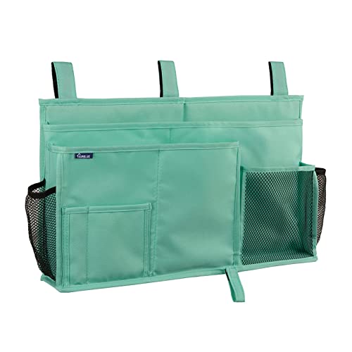 Surblue Bedside Caddy Hängebett Organizer Aufbewahrungstasche Tasche für Etagen-und Krankenhausbetten, College Wohnheim Zimmer Babybettgitter,Camp (8 Taschen),Grün von Surblue