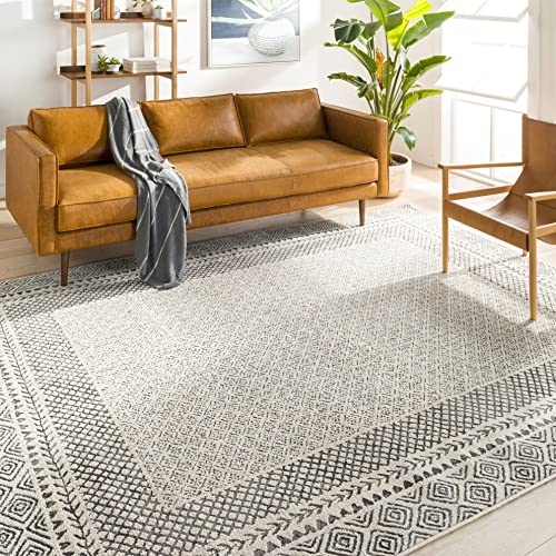 Surya Monaco Teppich Schlafzimmer, Wohnzimmer, Esszimmer, Flur - Moderne Boho Teppich Geometrisches Muster - Weicher Skandinavisch Wohnzimmerteppich Orientalisch - Carpet 120x170cm Groß Teppich Beige von Surya