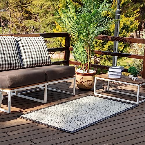 Surya Belek Vintage Teppich läufer - Teppiche Wohnzimmer, Esszimmer, Flur, Carpet Living Room - Orientalischer Teppich Boho Style - Bunter Muster, Ivory,Charcoal 80x150cm von Surya