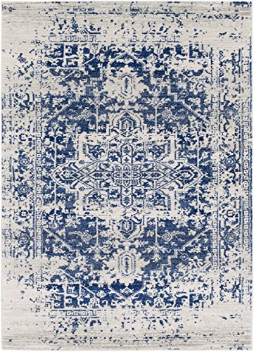 Surya Syracusa Vintage Teppich - Orientalischer Teppich Wohnzimmer, Esszimmer, Schlafzimmer - orientalischer Boho Teppich, Kurzflor Teppich für einfache Pflege - Teppich Groß 160x220cm in Blau von Surya