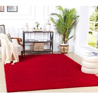 Surya Hochflor-Teppich "UNI CHIC 2309", rechteckig, Flauschig, Langflor, Weich, Wohnzimmer Flurteppich, Rot von Surya