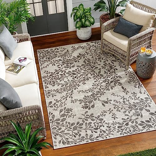 Surya Serik Teppich Schlafzimmer, Wohnzimmer, Esszimmer, Flur - Moderne Boho Teppich Geometrisches Muster - Weicher Skandinavisch Wohnzimmerteppich Elfenbein, Anthrazit - Carpet 120x170cm Groß Teppich von Surya