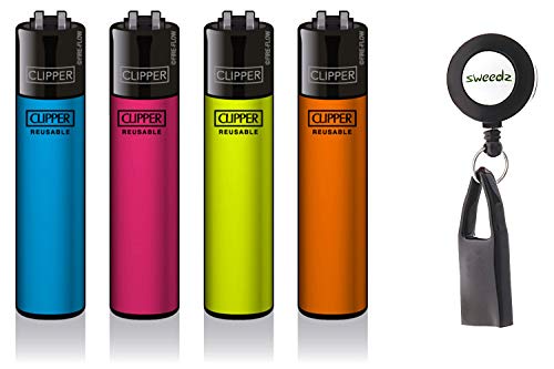 Clipper Solid Fluo im 4er- Set mit Gratis Lighter Leasher von SweedZ