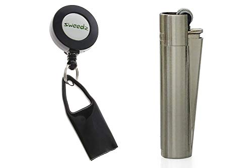 SweedZ Clipper Metall Feuerzeug Silber mit Gratis Lighter Leash von SweedZ