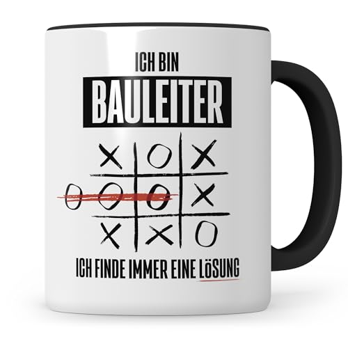 Sweetify Bauleiter Tasse lustig, Ich bin Bauleiter, ich finde immer eine Lösung Bauleiter Spruch Kaffeetasse Geschenk von Sweetify