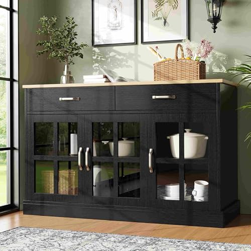 Multifunktions-Aufbewahrungsschrank, 120 x 40 x 84 cm, Sideboard, Küche, Aufbewahrung, moderner Wohnzimmerschrank mit 2 Schubladen und 3 verstellbaren Regalen, für Küche, Wohnzimmer oder Schlafzimmer Multifunktions-Aufbewahrungsschrank, 120 x 40 x 84 cm, Sideboard, Küche, Aufbewahrung, moderner Wohnzimmerschrank mit 2 Schubladen und 3 verstellbaren Regalen, für Küche, Wohnzimmer oder Schlafzimmer von Sweiko