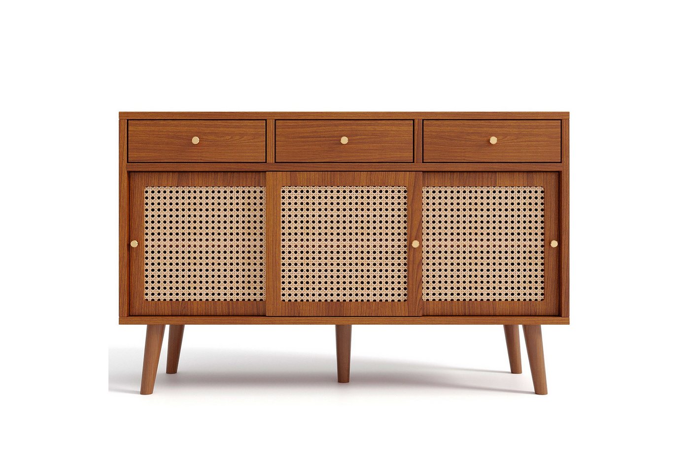 Sweiko Sideboard (mit 3 Schubladen und 3 Rattan-Schiebetüren), 120x 40x78cm Sweiko Sideboard (mit 3 Schubladen und 3 Rattan-Schiebetüren), 120x 40x78cm von Sweiko