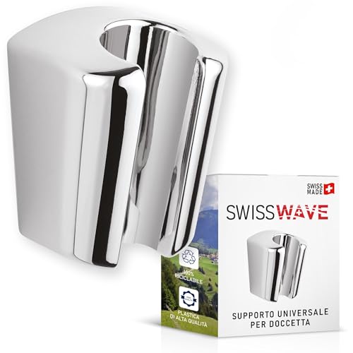 SwissWave - Feste Wandhalterung für Dusche, Universalhalterung für Handbrause, Chrom, Kunststoff von SwissWave