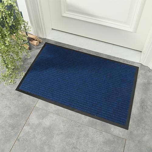 Swsen Fußmatte Rutschfester - Schmutzfangmatte für Haustür Innen/Außen mit PVC Anti-Rutsch Boden - Waschbarer Schuhmatte mit äußerst Starker Schmutz und Feuchtigkeitsaufnahme, Blau, 120 x 180 cm von Swsen