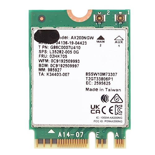 Sxhlseller AX200NGW WiFi-Netzwerkkarte, Dualband 3000 Mbit/s M.2 NGFF 802.11 AX-Protokoll-Wireless-Modul, BT5.2 Wireless-Netzwerkkarte für Laptop-Drucker von Sxhlseller