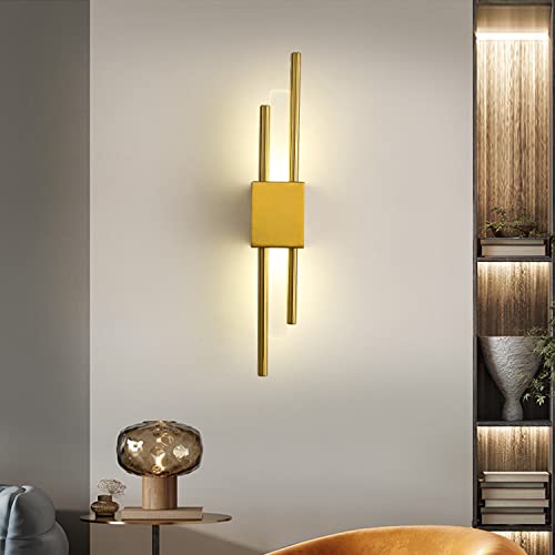 Moderne LED Wandleuchte Innenbeleuchtung, 50CM Gold Art Decor Wandleuchten, Acryl & Eisen Lampenkörper, Wohnzimmer Schlafzimmer Badezimmer Küche Flur Wandleuchte von Sxtiger