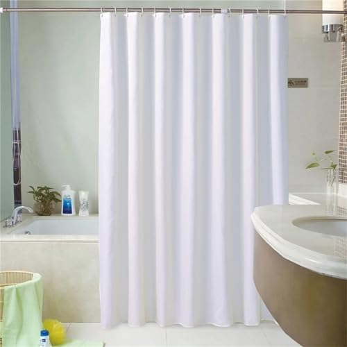 Duschvorhang Anti-Schimmel 120x160cm Weiss Duschvorhäng Waschbar Textil Bad Vorhang,3D Shower Curtains Polyester Antibakteriell Stoff,Badewanne Duschvorhang mit 12 Duschvorhängeringen von Syiboo