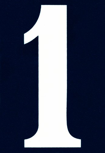 Symbol NA01 Hausnummernschild, PVC, klebend, 110 x 40 mm, Ziffer 1 von Symbol