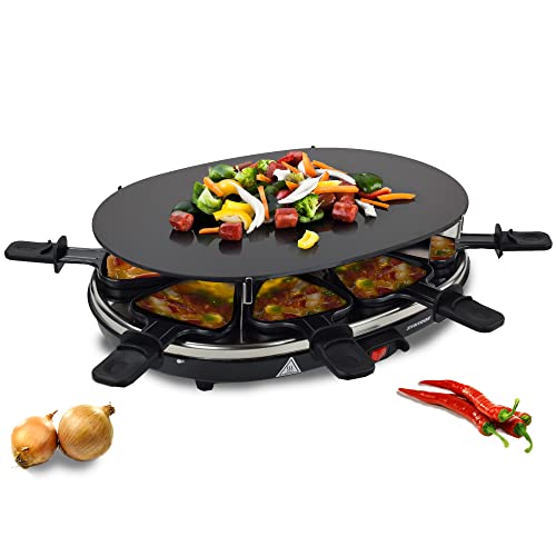 Syntrox Germany Raclette mit Glas-Keramik Grillplatte Design Glas für 8 Personen Grill RAC-900W-Chur von Syntrox Germany