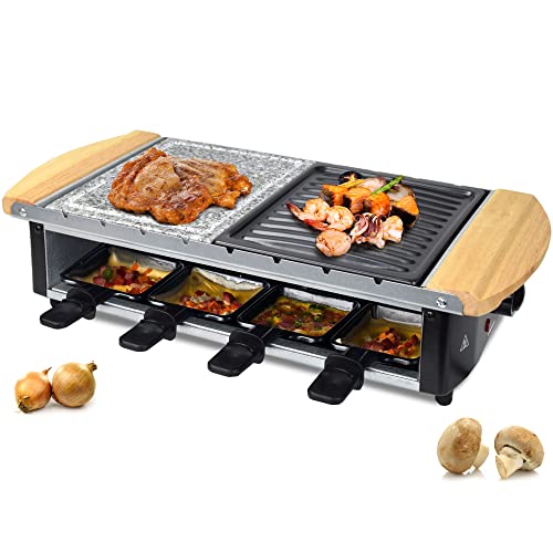 Syntrox Germany Raclette mit Grill und Heißer Stein im Edelstahl Design für 8 Personen RAC-1200W-Uri von Syntrox Germany