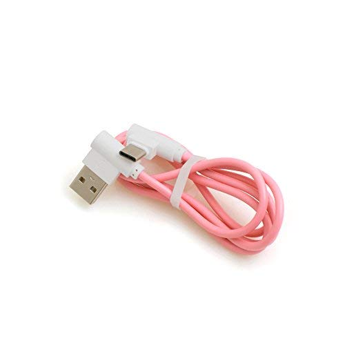 System-S USB 3.1 Typ C 90° gewinkelt Winkelstecker zu USB 2.0 A Datenkabel Ladekabel Adapter Kabel 89 cm in Pink von System-S