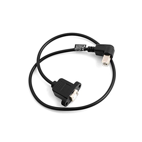 System-S USB Typ B Stecker 90° Grad Winkel Rechtsgewinkelt auf USB B Eingang Panel Mount Stecker USB Kabel Verlängerungskabel 50cm von System-S