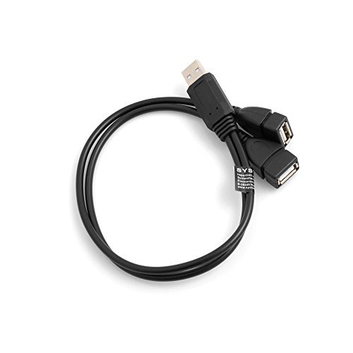 SYSTEM-S Y- Kabel USB Typ A Stecker zu 2 x USB Typ A Buchse Y-Splitter Ladekabel Adapter von System-S