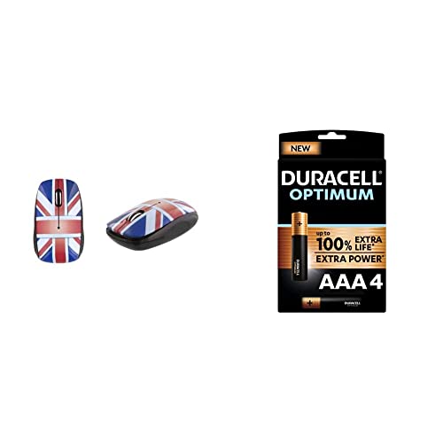 T’nB MWXUK3 Exclusiv Trendig optische Kabellose Maus + Duracell NEU Optimum AAA Micro Alkaline-Batterien von T'nB