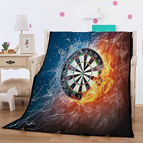 Ziel Kuscheldecke Flauschig 180X200 cm Wasser und Feuer Fleecedecke Auch Als Wohndecke, Tagesdecke, Sofadecke Wohnzimmer Geeignet Überwurf Decke Sofa Darts Weich und Warme Decke von TACOKI