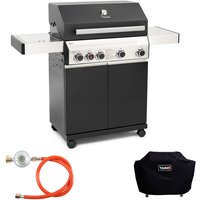 TAINO BLACK 4+1 Gasgrill Set Abdeckung Edelstahl BBQ Power Zone Infrarot Keramik von TAINO