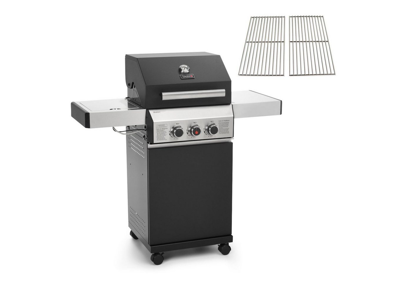 TAINO Gasgrill BLACK 2+1, mit Grillspieß-Auflage von TAINO