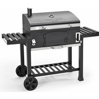 TAINO HERO XXL Smoker BBQ Grillwagen Holzkohlegrill Grill Räucherofen Schwarz von TAINO