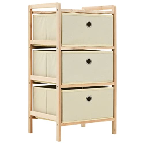 TANZEM Aufbewahrungsregal mit 3 Stoff-Körben Zedernholz Beige, Sideboard Wohnzimmer, Kommode, Kaffeebar Möbel, Küchenkommode, Anrichte Küche, Küchen Möbel von TANZEM