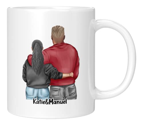 TassenTicker Personalisierte Tasse mit Curvy Pärchen Motiv - Geschenk für Jahrestag, Valentinstag, Hochzeit, Weihnachten - Kaffeetasse Kaffeebecher Teetasse - Geschenke für Freundin oder Freund von TassenTicker