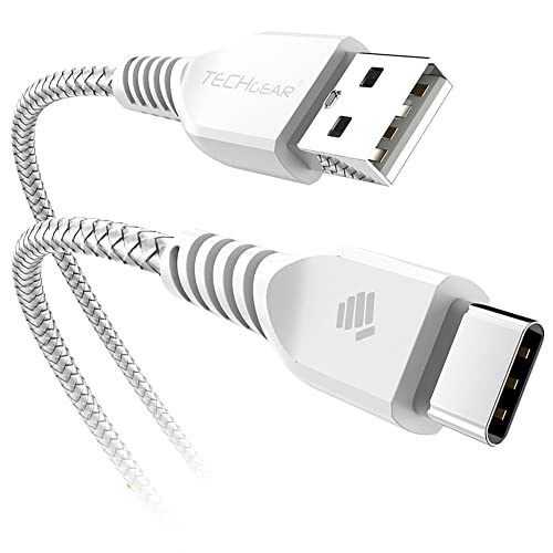 TECHGEAR 30cm USB C Kabel Typ C Geflochtene Ladekabel und Synchronisation Kompatible mit Samsung S24 S23 S22 S21 S20 FE/Plus/Ultra A05s/A14/A15/A25/A55 5G, Huawei P40 P30, Xiaomi Note 12/11/Pro, von TECHGEAR