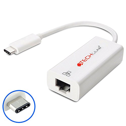 TECHGEAR Typ C USB 3.1 to RJ45 Gigabit Ethernet LAN Netzwerk Adapter – für USB Typ C Geräten, einschließlich das Neue MacBook, Chromebook Pixel und mehr - Weiß von TECHGEAR