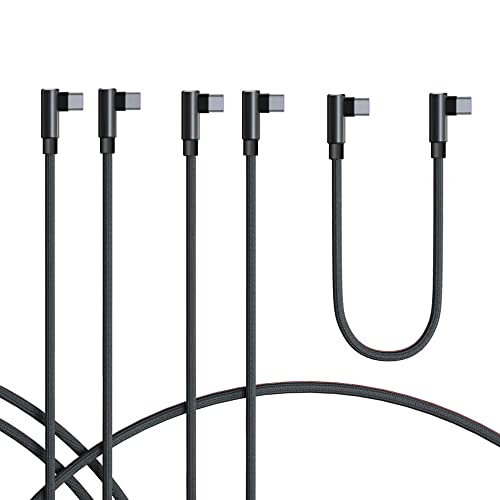 TECHGEAR USB C auf USB C Kabel (3 Stück 30cm+1M+2M) Winkelstecker 90 Grad Schnellladekabel, kompatibel mit Samsung S24 S23 S22 S21 FE/Plus/Ultra A15 A14 A55 5G, Xiaomi, Oppo, OnePlus, Google Pixel usw von TECHGEAR