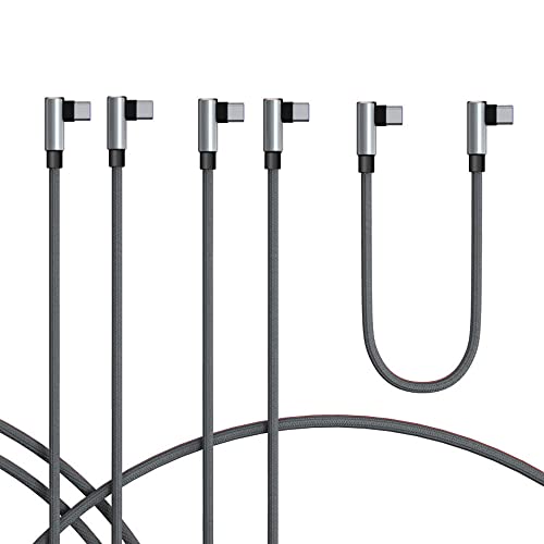 TECHGEAR USB C auf USB C Kabel (3 Stück 30cm+1M+2M) Winkelstecker 90 Grad Schnellladekabel, kompatibel mit Samsung S24 S23 S22 S21 FE/Plus/Ultra A15 A14 A55 5G, Xiaomi, Oppo, OnePlus, Google Pixel usw von TECHGEAR