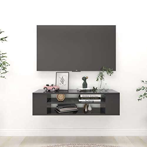 Furniture Home Tools Hängender TV-Schrank, grau, 100 x 30 x 26,5 cm, Holzwerkstoff von TECHPO