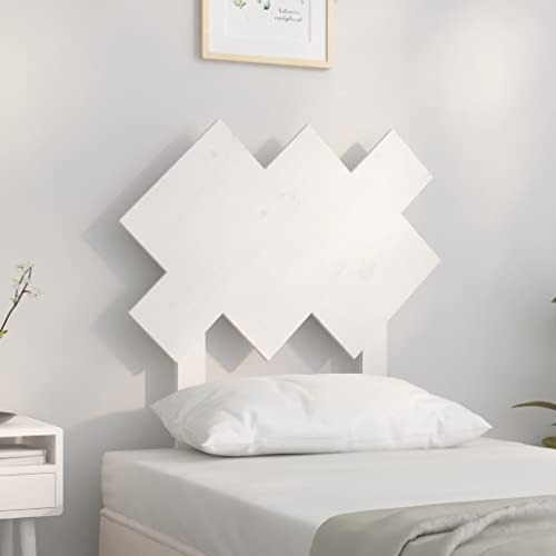 TECHPO Möbel Home Tools Bett Kopfteil Weiß 72,5x3x81cm Massivholz Kiefer von TECHPO