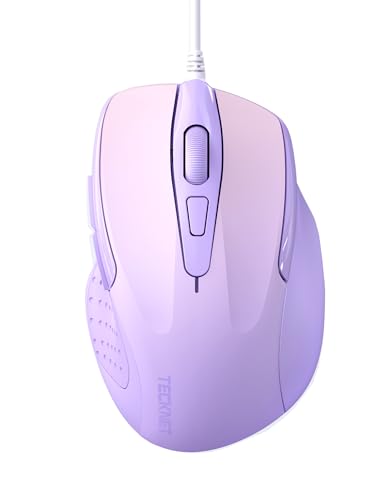 TECKNET Maus mit Kabel, Computermaus mit 6 Tasten, 6400 DPI, Ergonomisches Optical Business Kabelgebundene Maus für PC, Laptop, USB-Kabel 150 cm von TECKNET