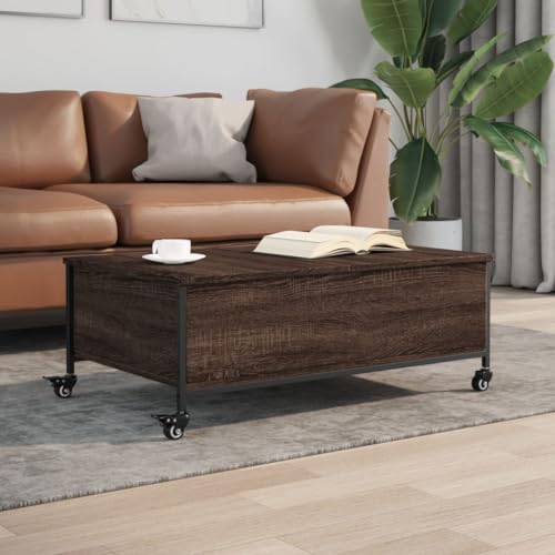 TEHTX7 Couchtisch, Wohnzimmertisch für Wohnzimmer Home Office mit Rollen Braun Eiche 91x55x34 cm Holzwerkstoff TEHTX7 Couchtisch, Wohnzimmertisch für Wohnzimmer Home Office mit Rollen Braun Eiche 91x55x34 cm Holzwerkstoff von TEHTX7