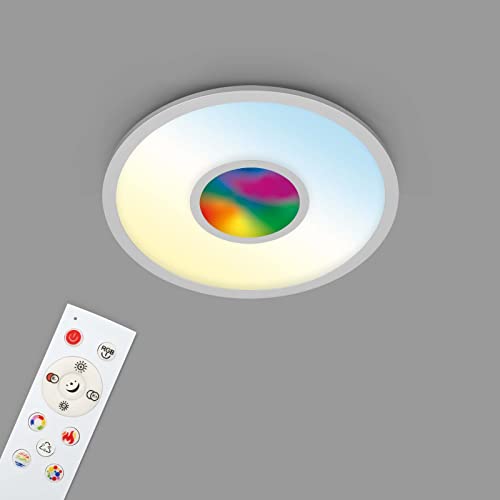 TELEFUNKEN - LED Panel RGB, LED Deckenleuchte CCT, Deckenlampe RGB Centerlight, Regenbogeneffekt, Fernbedienung, Dimmbar, Silberfarbig, 450x60mm (DxH) (320104TF) von TELEFUNKEN