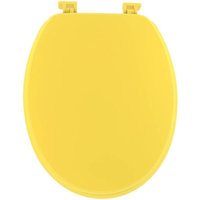 18 zoll mdf-toilettensitz mit kunststoffverschlüssen - gelb - Tendance - gelb von TENDANCE