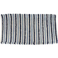 Teppich kugeln dreifarbig baumwolle polyester 50x90 cm - weiss hellblau dunkelblau - Tendance - Weiß Blau von TENDANCE