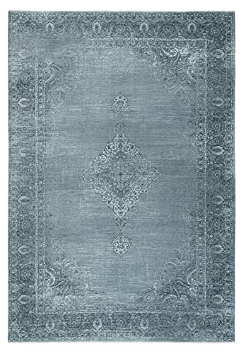 TESSO LIVING Kelim Vintage Teppich Laufer Silber 80 X 145 cm, Waschbar Boho Teppich Super Soft, Moderner Kurzflor Teppich von TESSO LIVING