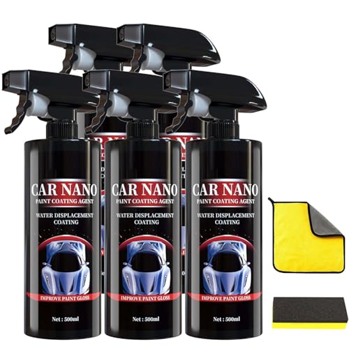 Nano Car Spray, 2024 New Auto-Schutzlack-Spray, 3 in 1 High Protection Quick Car Coating Spray, Nano Car Scratch Removal Spray, Car Nano Kratzer Spray (500ML,5Stück) von TETGSET