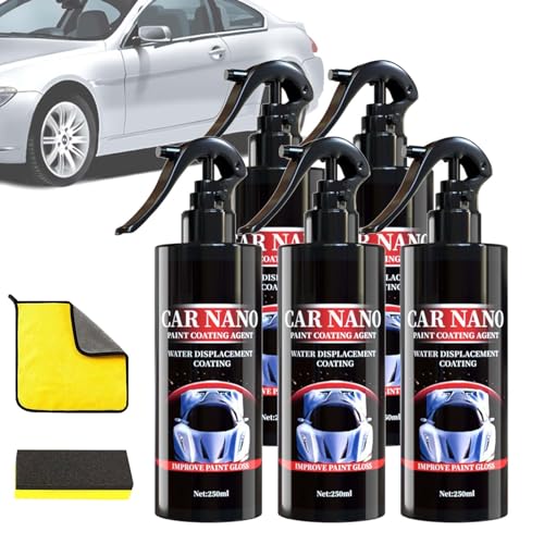 Nano Car Spray, High Protection 3in1 Spray, Auto-Schutzlack-Spray, Nano Car Scratch Removal Spray, Car Nano Kratzer Spray (250ML,5Stück) von TETGSET