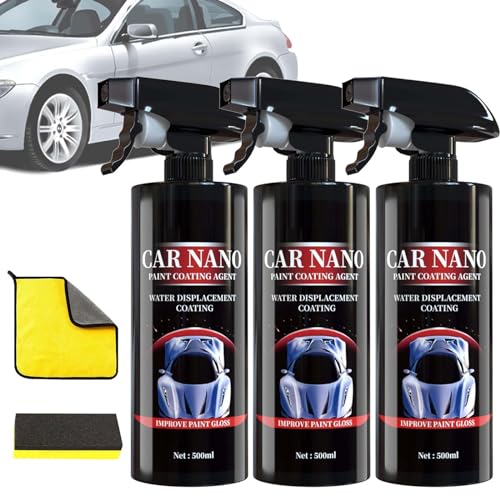 Nano Car Spray, High Protection 3in1 Spray, Auto-Schutzlack-Spray, Nano Car Scratch Removal Spray, Car Nano Kratzer Spray (500ML,3Stück) von TETGSET